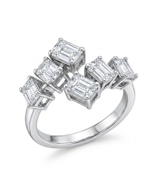 Regal Emerald Wedding Band