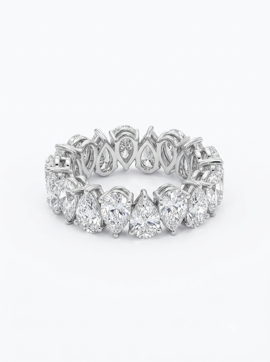 Infinity Pear Wedding Band