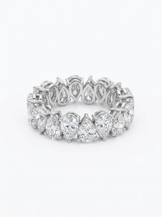 Infinity Pear Wedding Band
