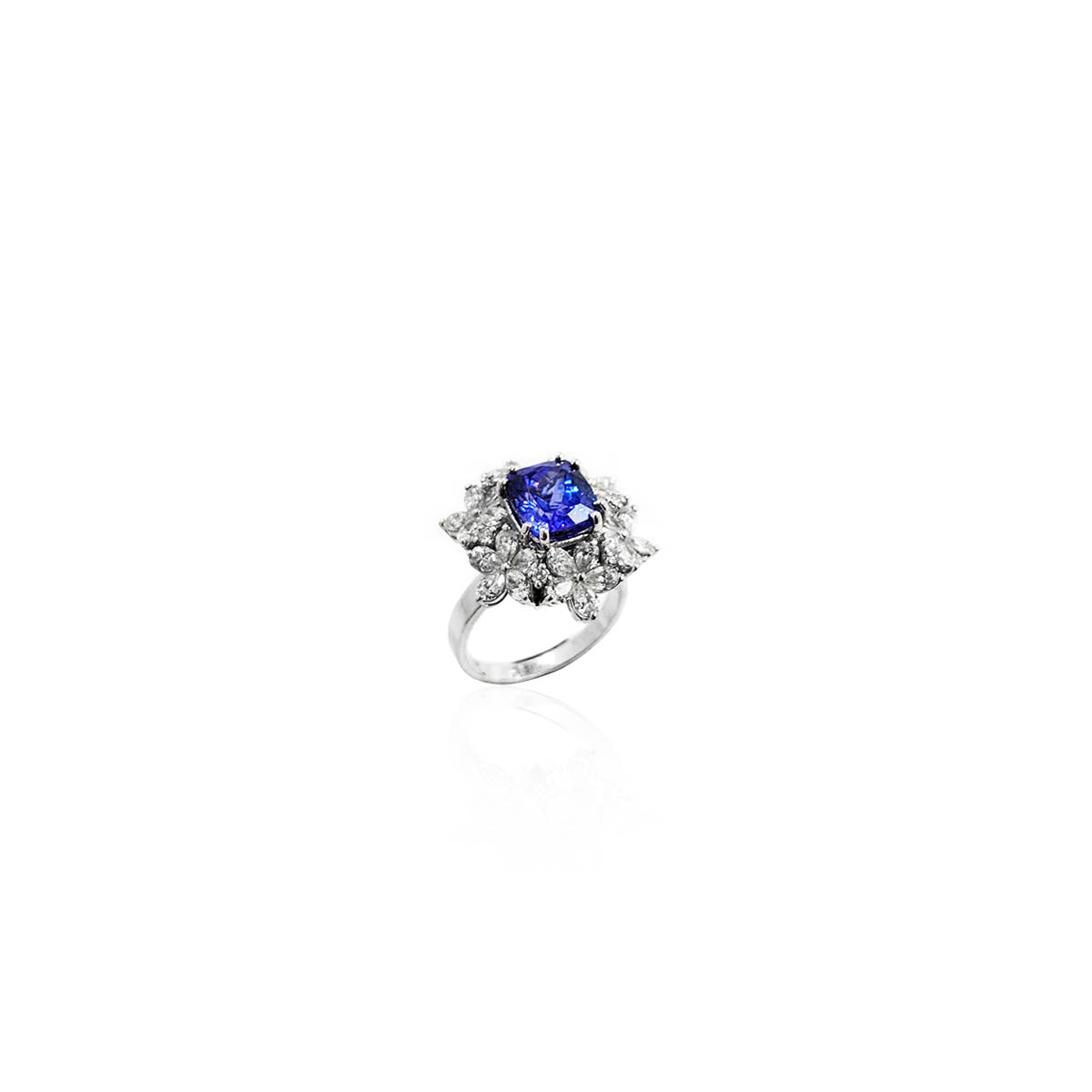 Allecra Blue Sapphire and Diamond Ring