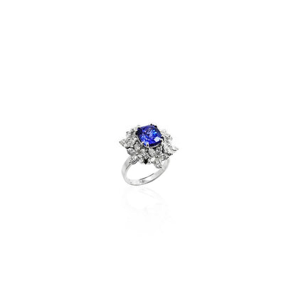 Allecra Blue Sapphire and Diamond Ring