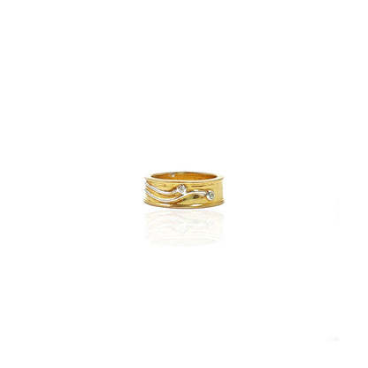 Arturo Curved Lining Design Diamond Band Ring