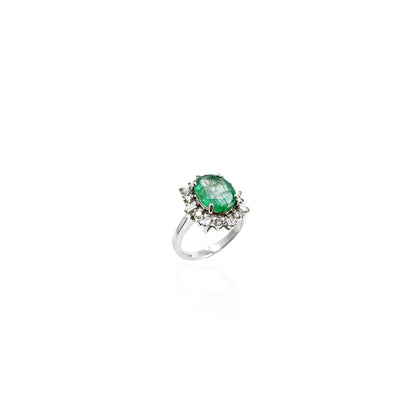 Andreana Emerald and Diamond Ring