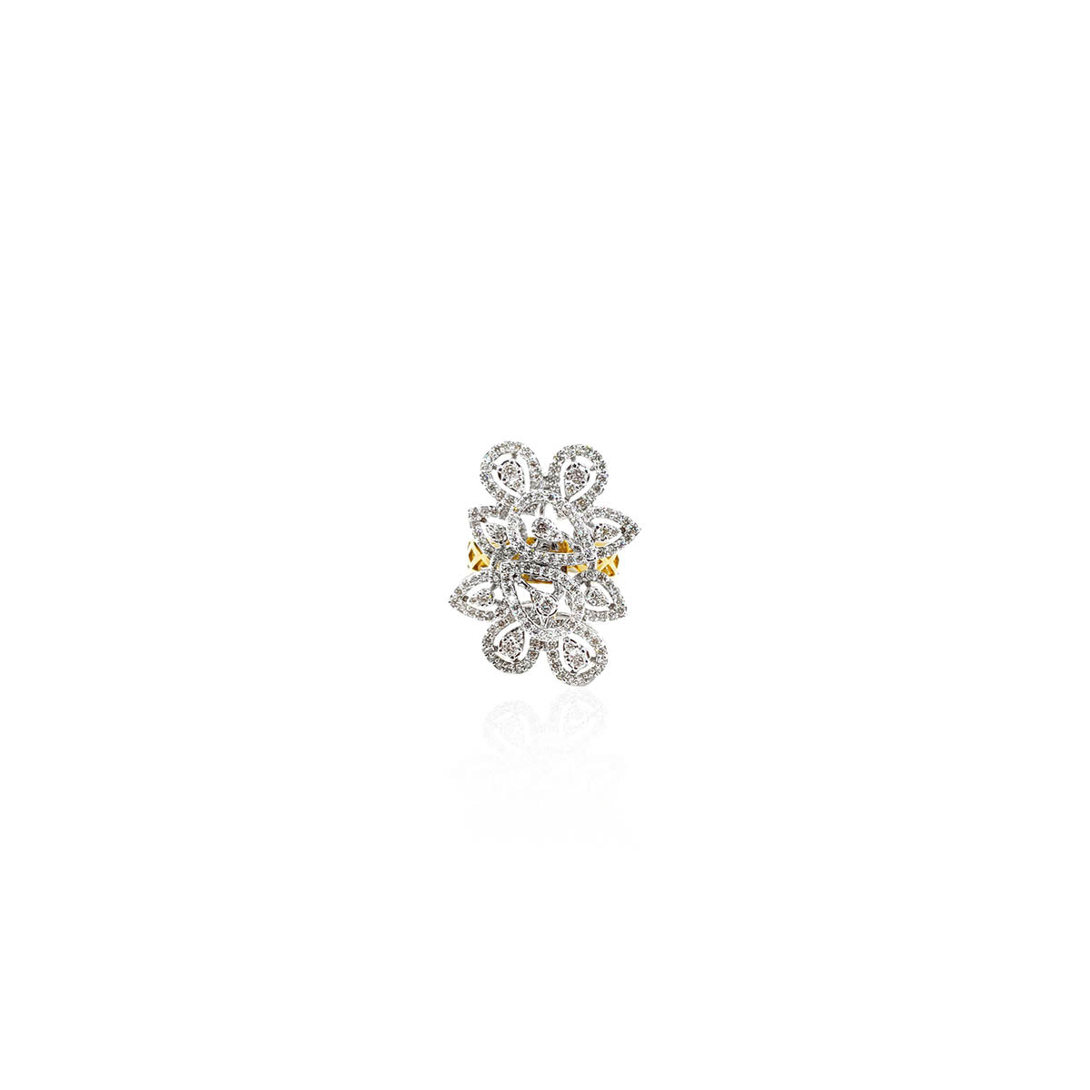 Cammeo Floral Stylish Diamond Cocktail Ring