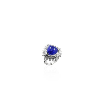 Alonza Blue Sapphire and Diamond Ring