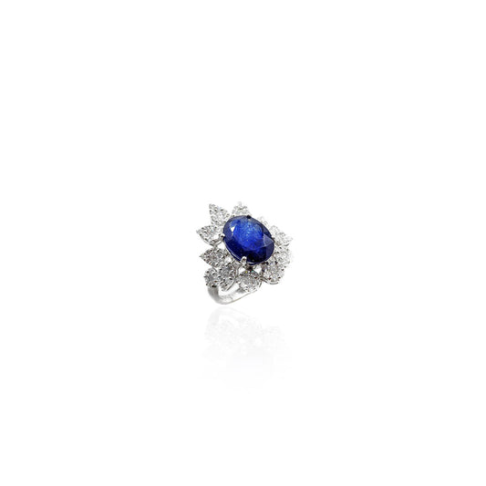 Allegra Blue Sapphire and Diamond Ring