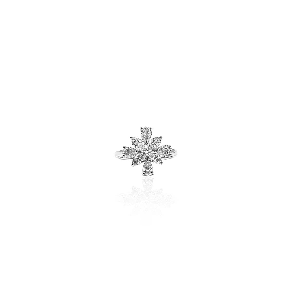 Alcee Floral Looking Cluster Diamond Ring