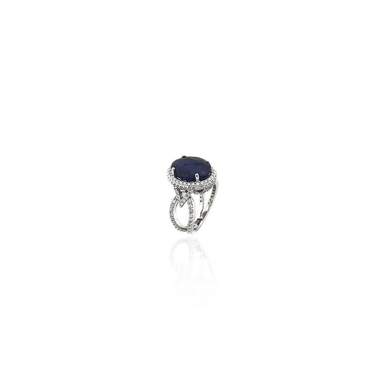 Alonso Blue Sapphire and Diamond Ring