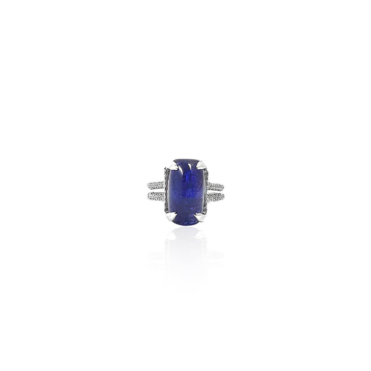 Alma Blue Sapphire and Diamond Ring