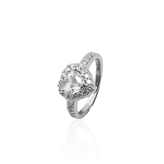 Sparkling Whispers Heart Solitaire Ring