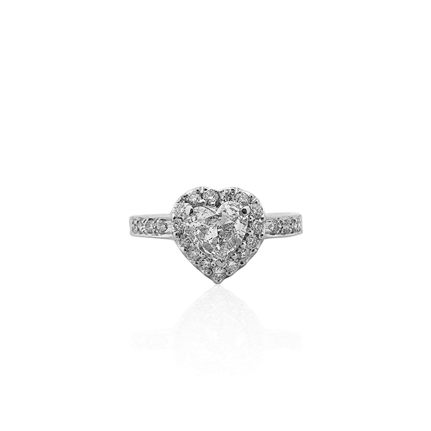 Sparkling Whispers Heart Solitaire Ring