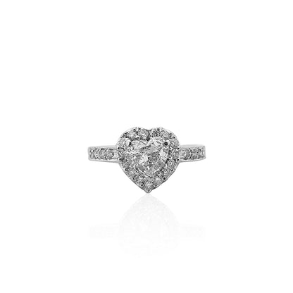 Sparkling Whispers Heart Solitaire Ring