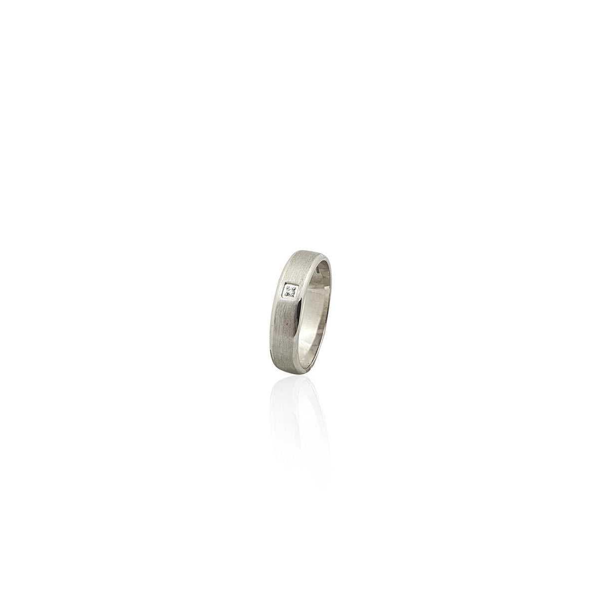 Calvino Intersecting Single Diamond Men's Ring