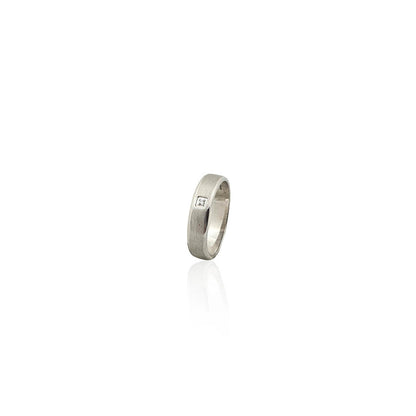 Calvino Intersecting Single Diamond Men's Ring