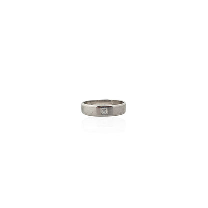 Calvino Intersecting Single Diamond Men's Ring