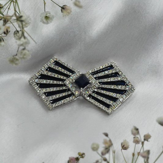 Blue Enamel Diamond Men's Brooch