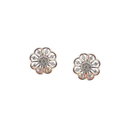 Elegant Floral Diamond Stud Earring with Sparkling Cluster Design