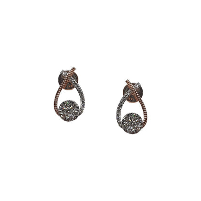 Elegant Diamond and Rose Gold Teardrop Stud Earring