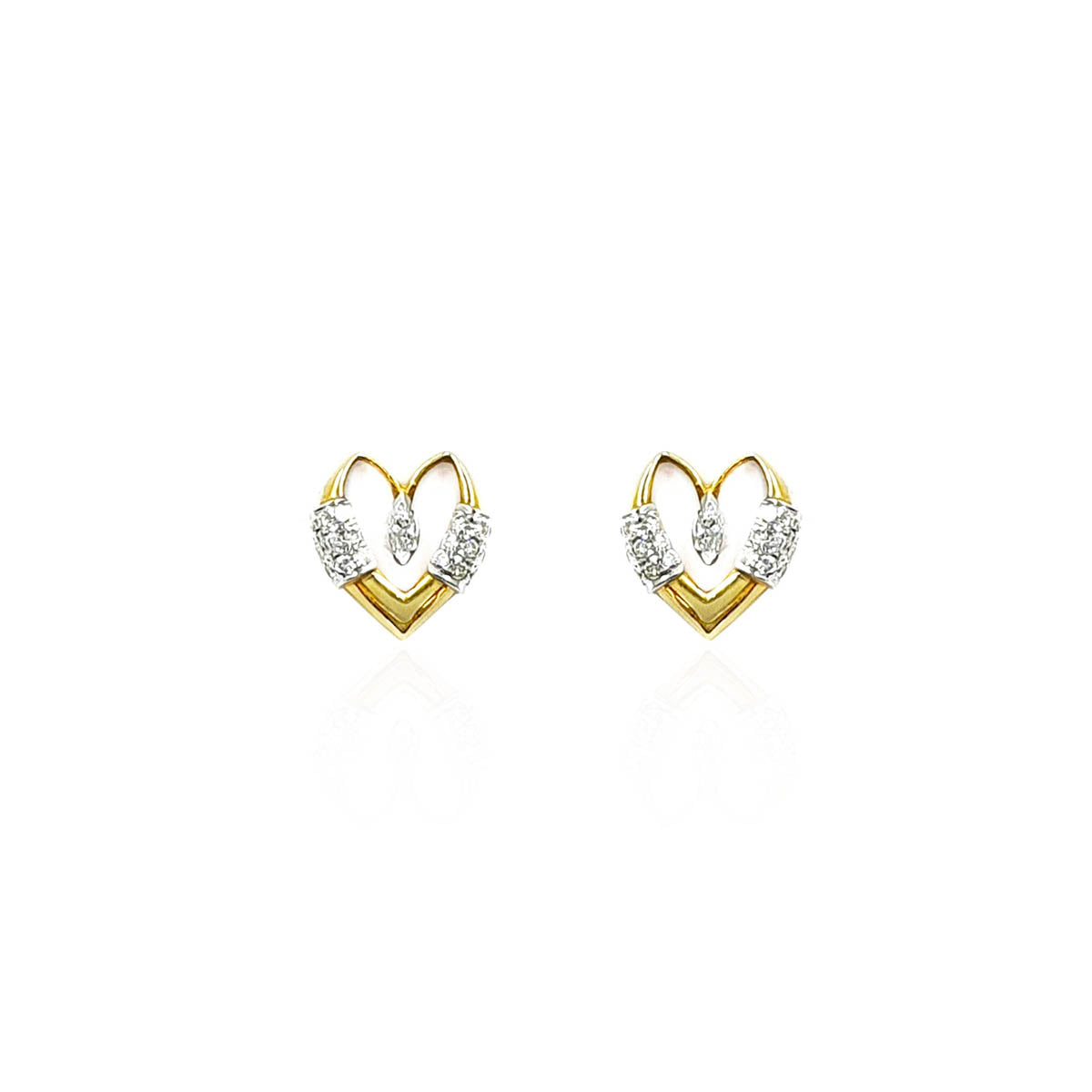 Mariabella Heart Shape Diamond Stud Earring