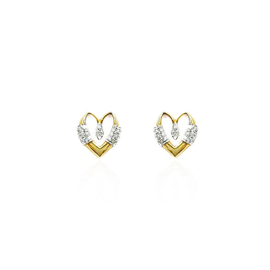 Mariabella Heart Shape Diamond Stud Earring