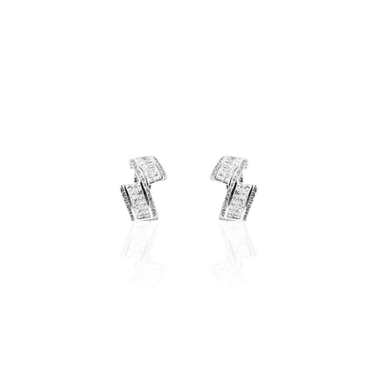 Emmanuele Zig-Zag Shaped Daily Wear Diamond Hoop Earring