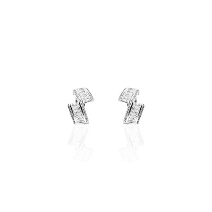 Emmanuele Zig-Zag Shaped Daily Wear Diamond Hoop Earring