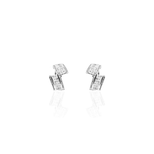 Emmanuele Zig-Zag Shaped Daily Wear Diamond Hoop Earring