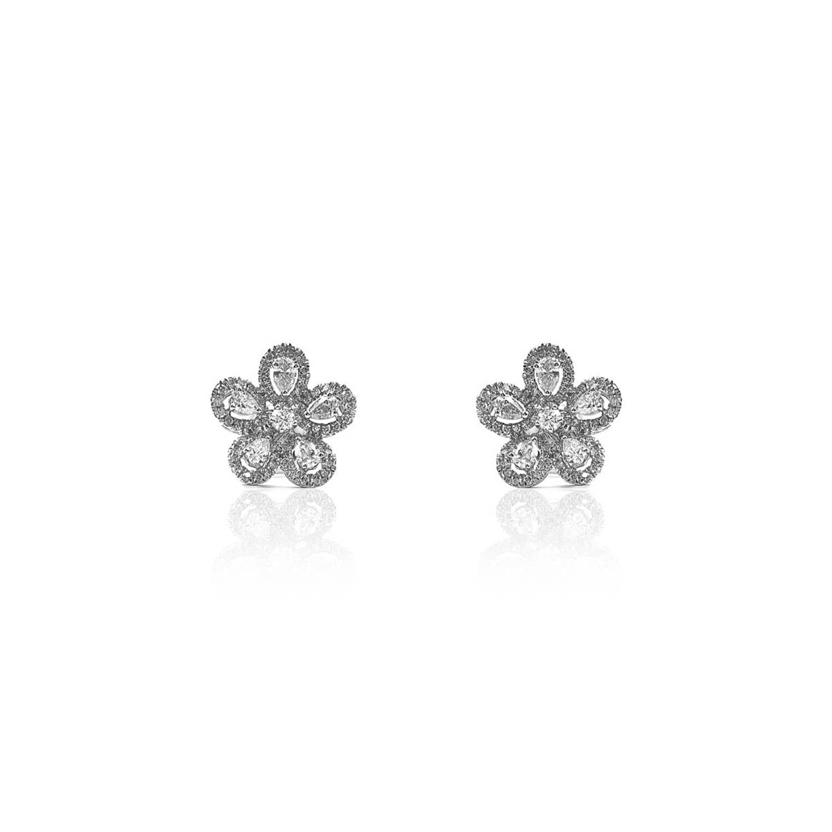 Giannina Floral Diamond Stud Earring