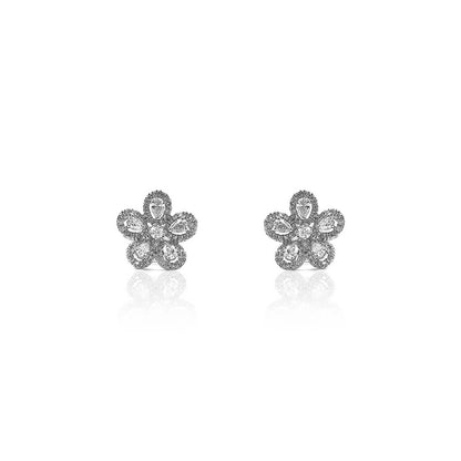 Giannina Floral Diamond Stud Earring