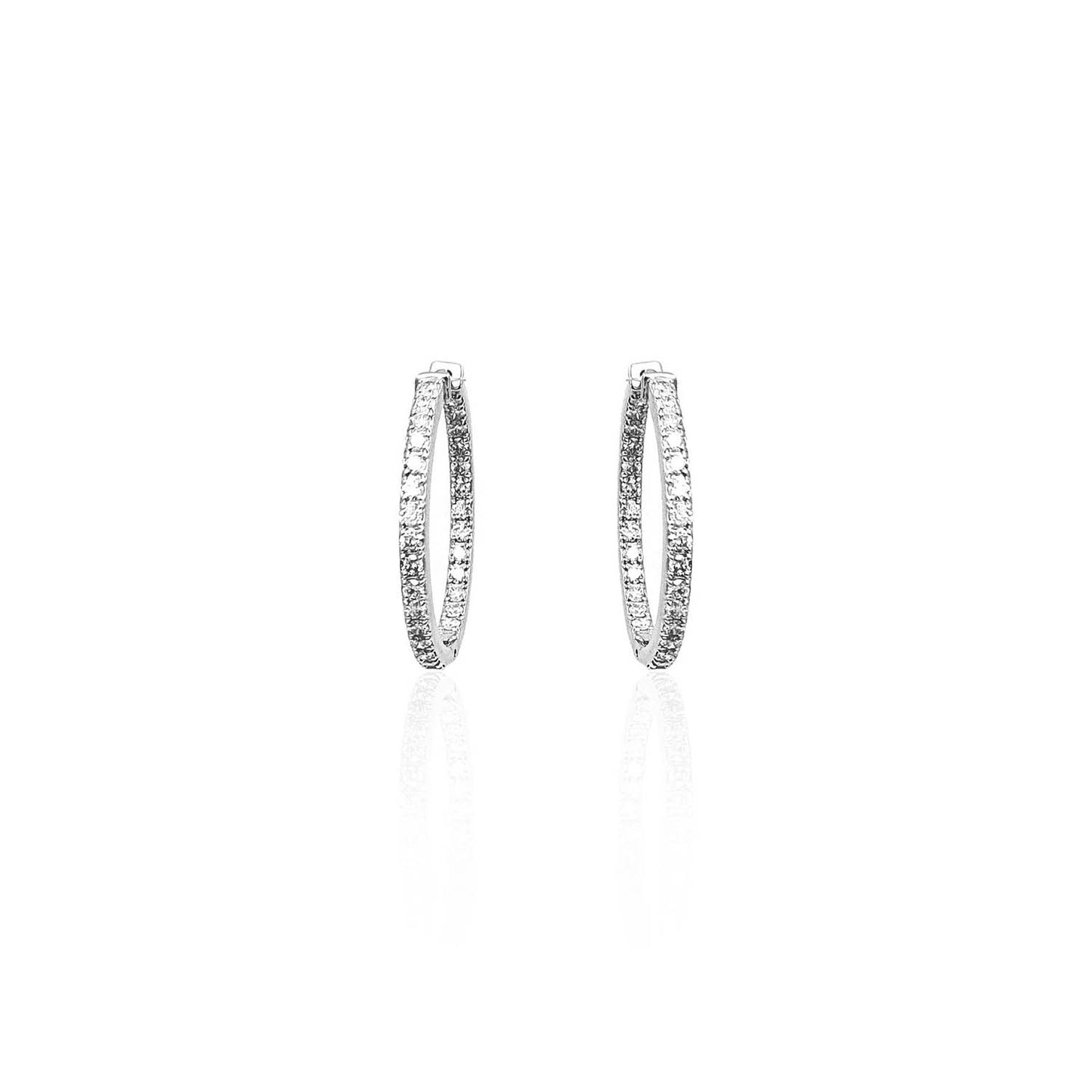 Geovana  Twinkling Hoop Diamond Earring