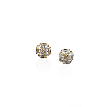 Adalene Leafy Diamond Stud Earring