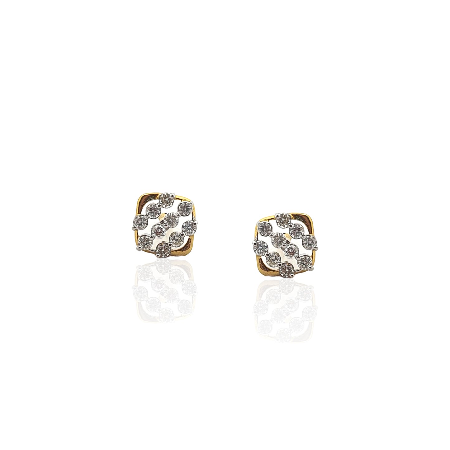 Abstract Shine Diamond Stud Earring