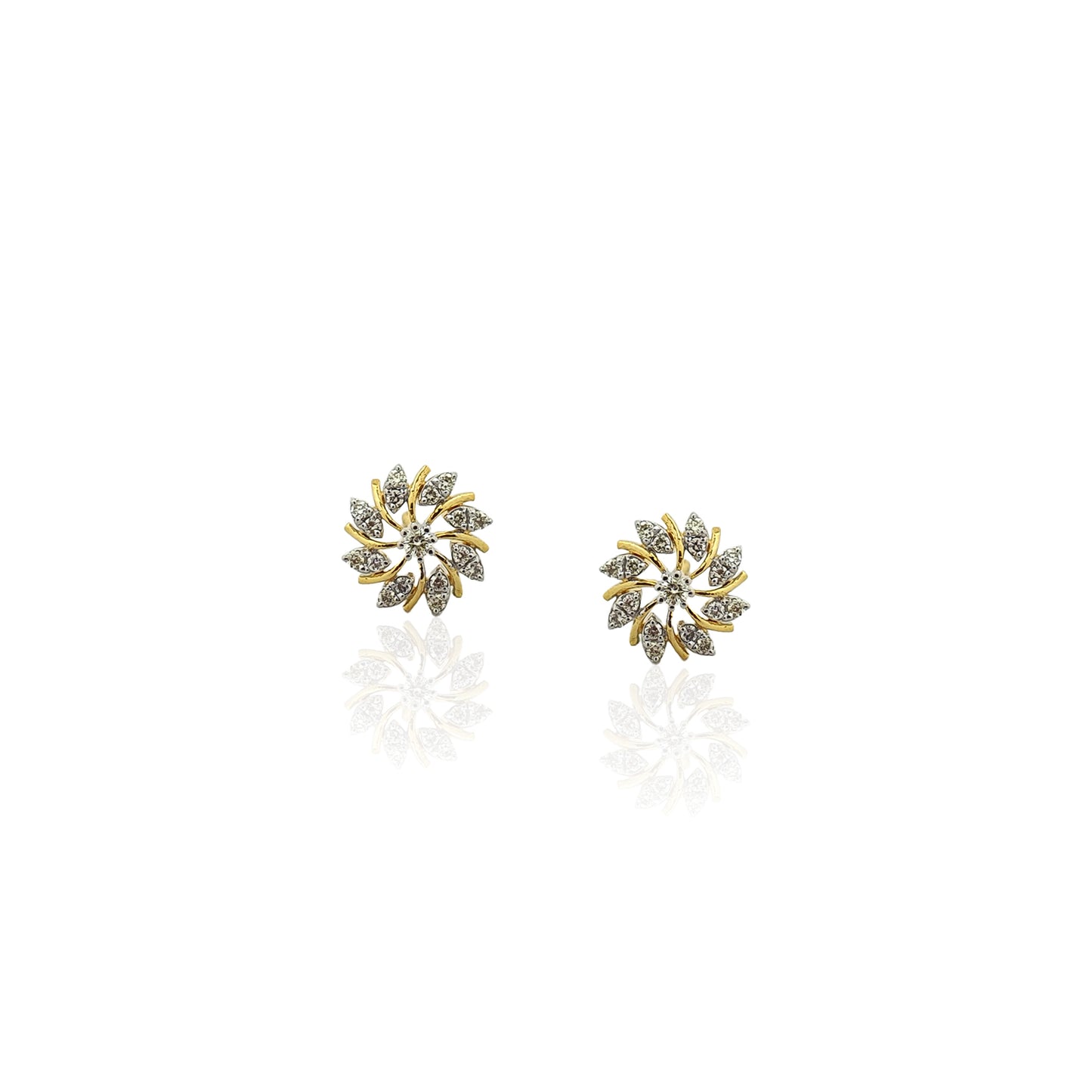 Dazzling Swirl Diamond Stud Earring