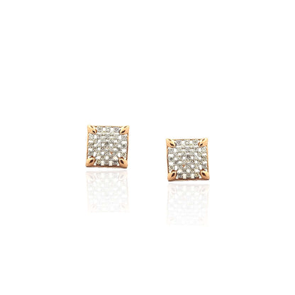 Lucinda Square Shape Diamond Stud Earring