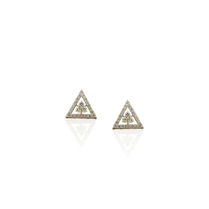 Radiant Triangular Diamond Stud Earring