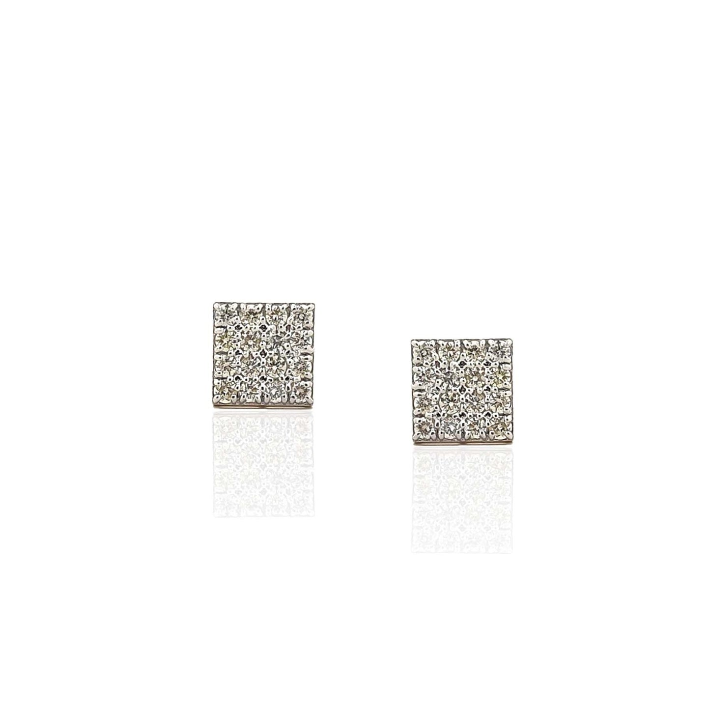 Geomatric Square Shape Diamond Stud Earring