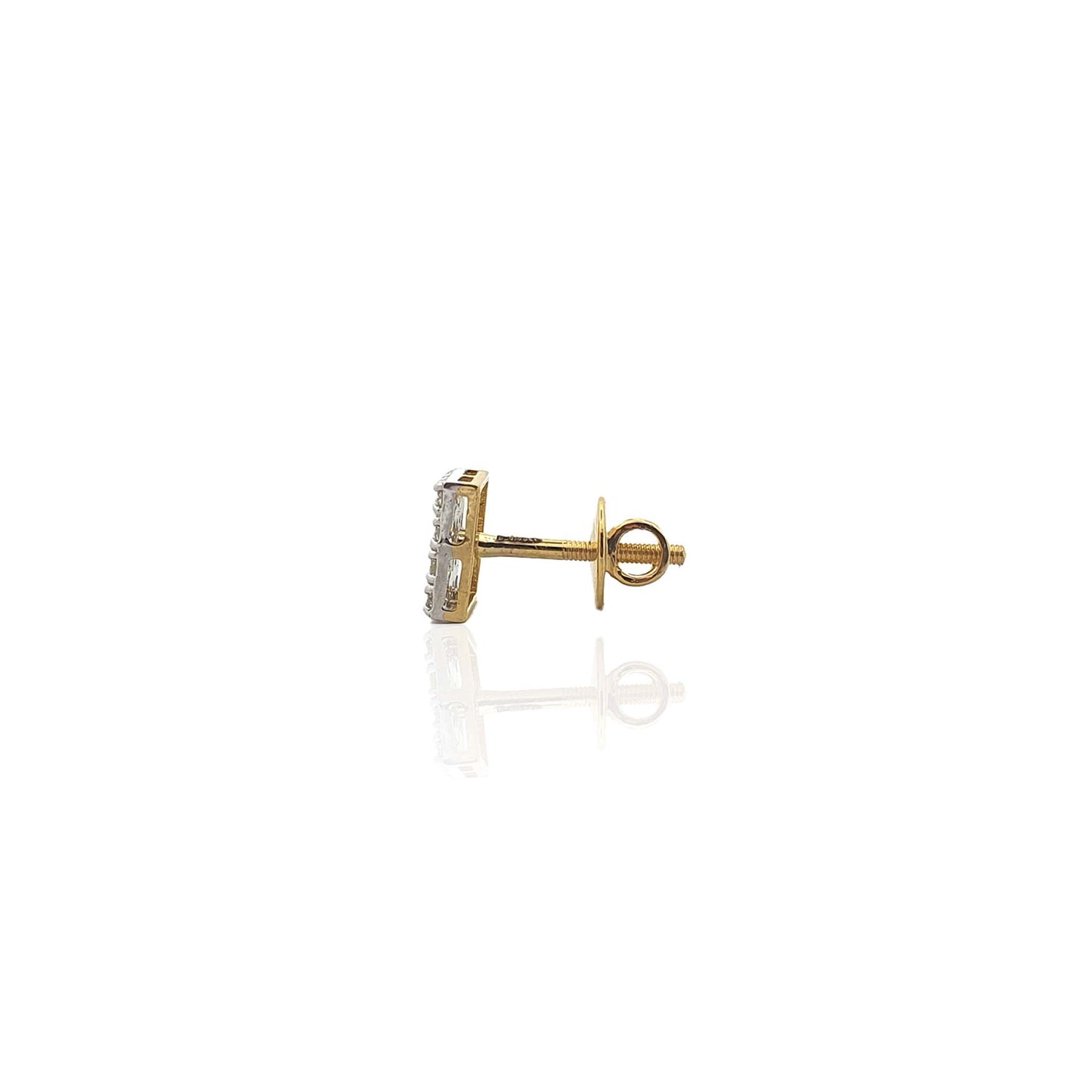 Geomatric Square Shape Diamond Stud Earring