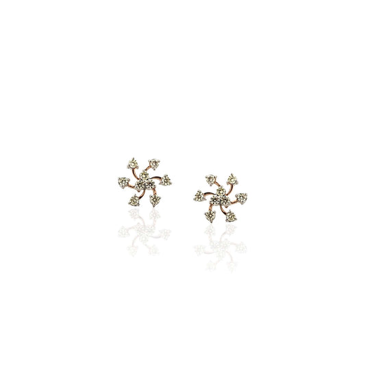 Spiral Curves Diamond Stud Earring