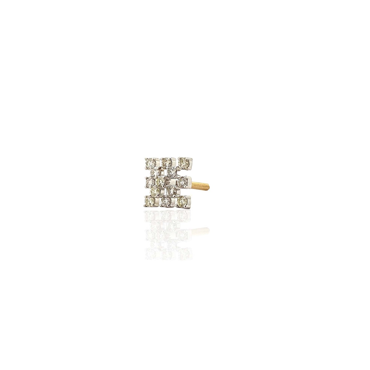 Square Shape Diamond Stud Earring