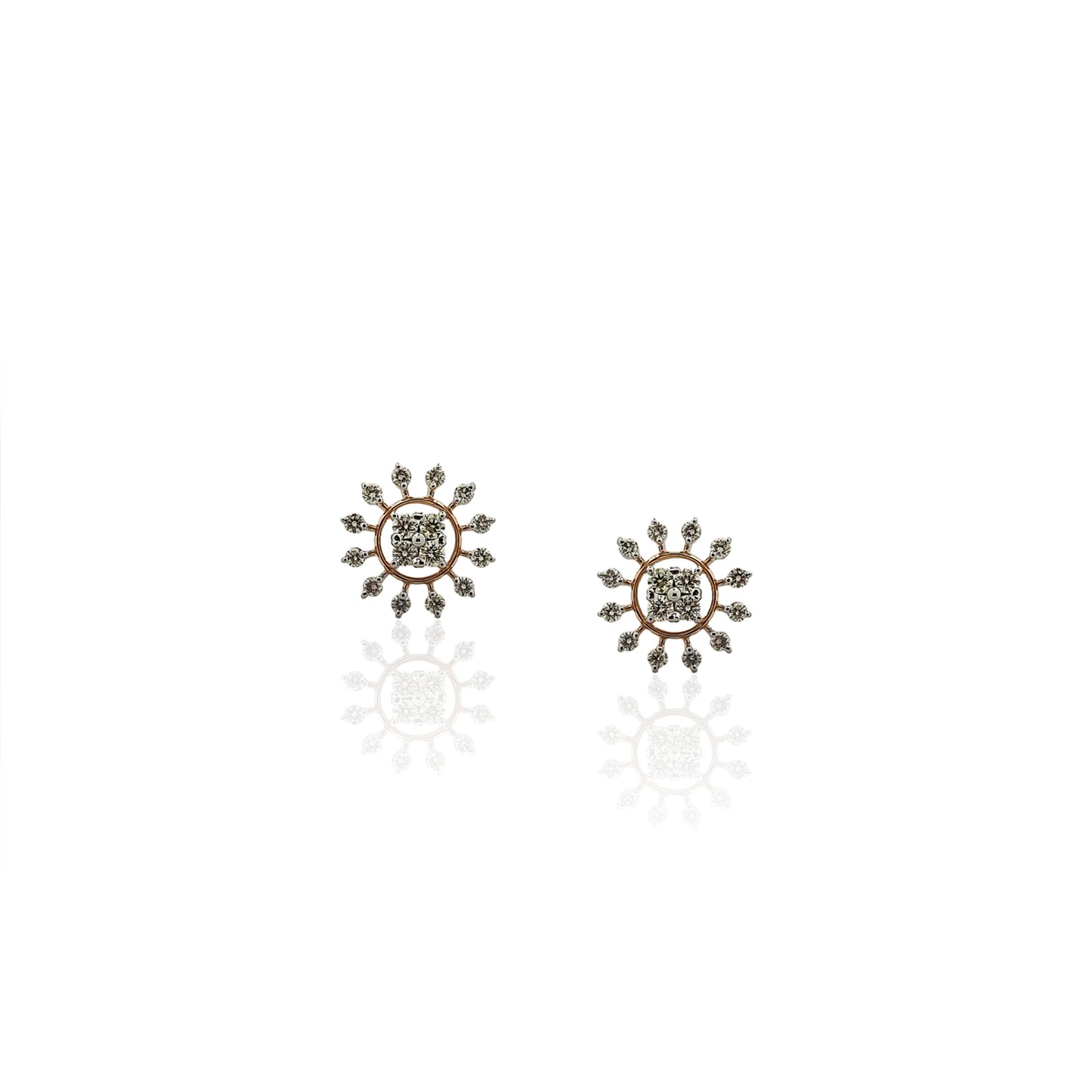 Abstract Shine Diamond Stud Earring