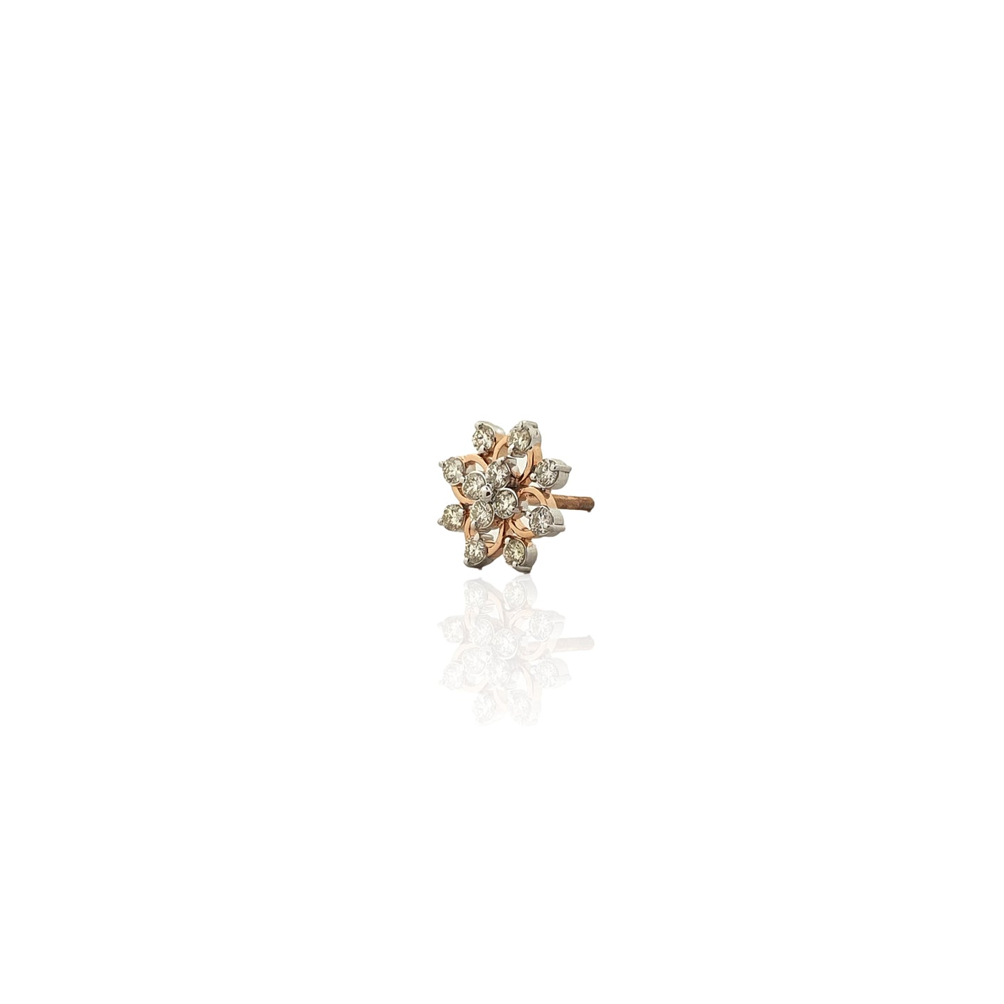 Floral Diamond Stud Earring