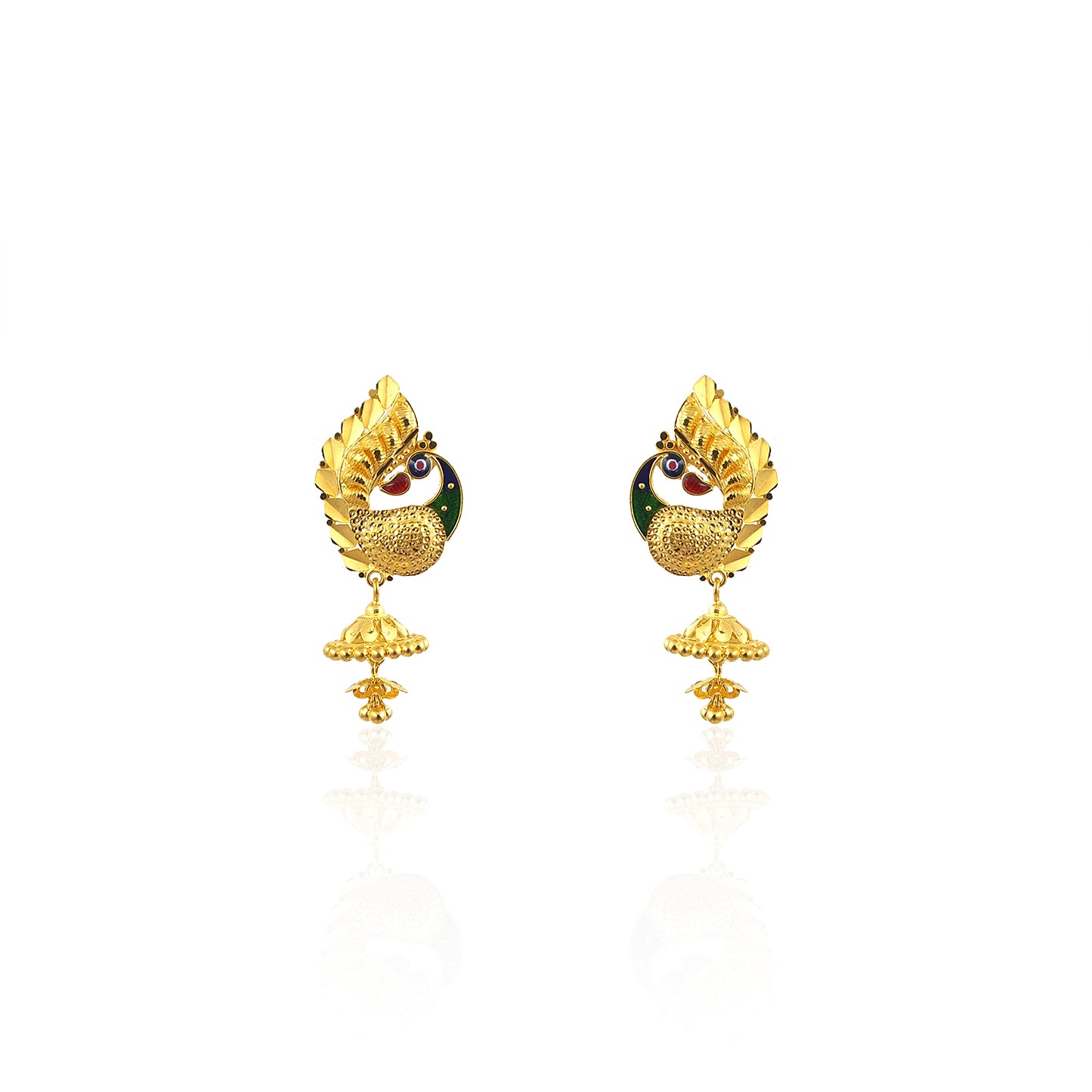 Mathura's Special Peacock Inspired Gold Earring