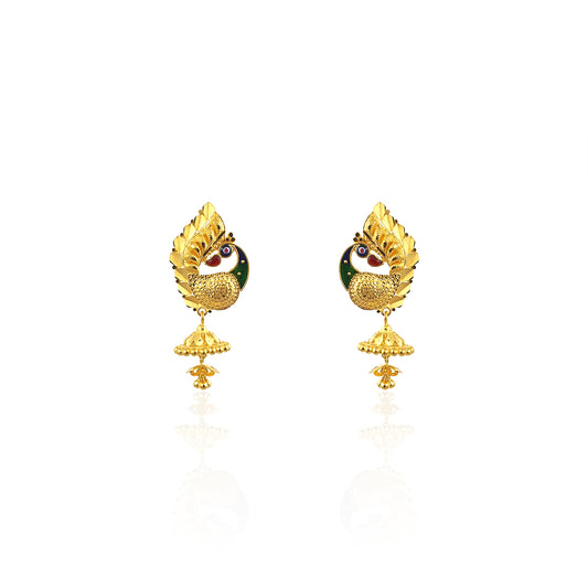 Mathura's Special Peacock Inspired Gold Earring