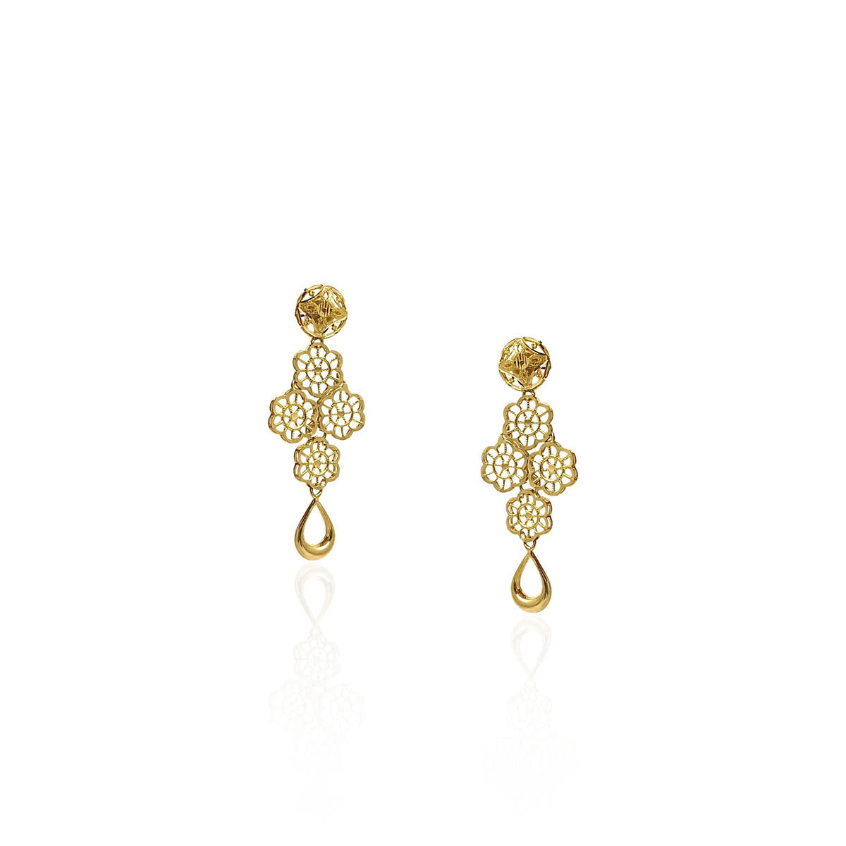 Sadhana Swirl Hanging Gold Earring