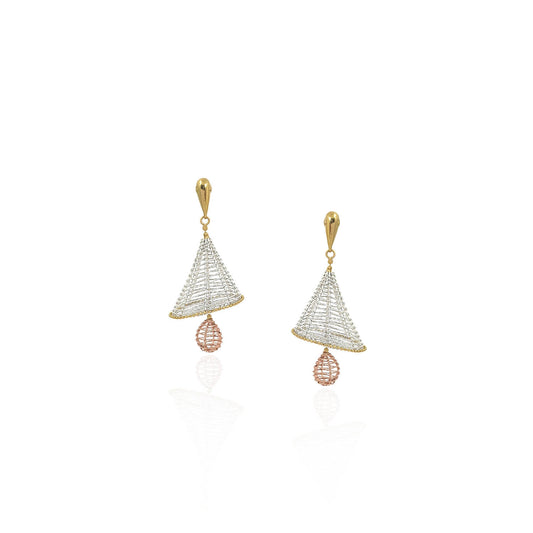 Aademma Gold Drop Fancy Earring