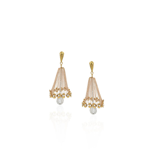 Aadhana Floral Hanging Gold Earring