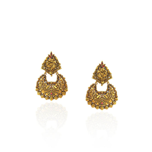 Anuradha Antique Chand Gold Earring