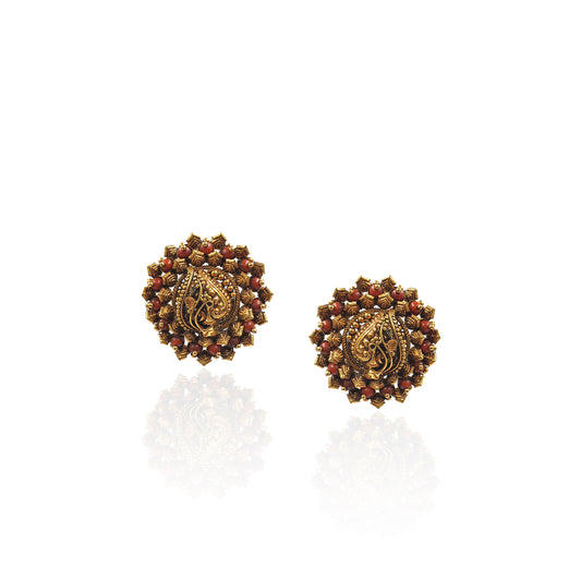 Manushi Antique Gold Stud Earring