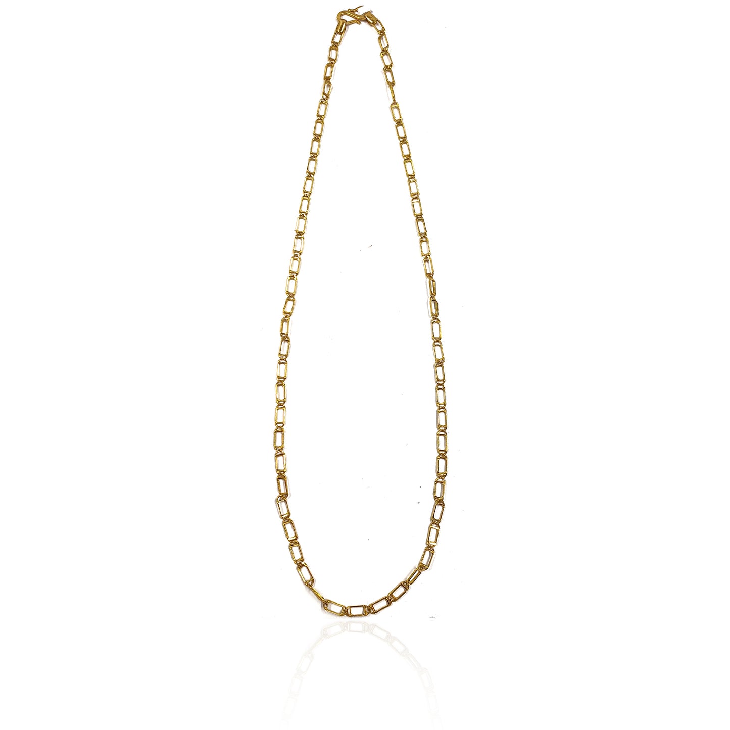 Unisex 22K Gold Chain with Rectangular Links