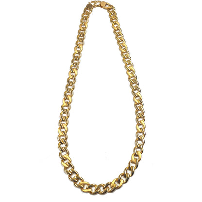 Gentlemen's Draft Bold 22K Gold Chain for Men – 19 inch Thick Cuban Link Necklace